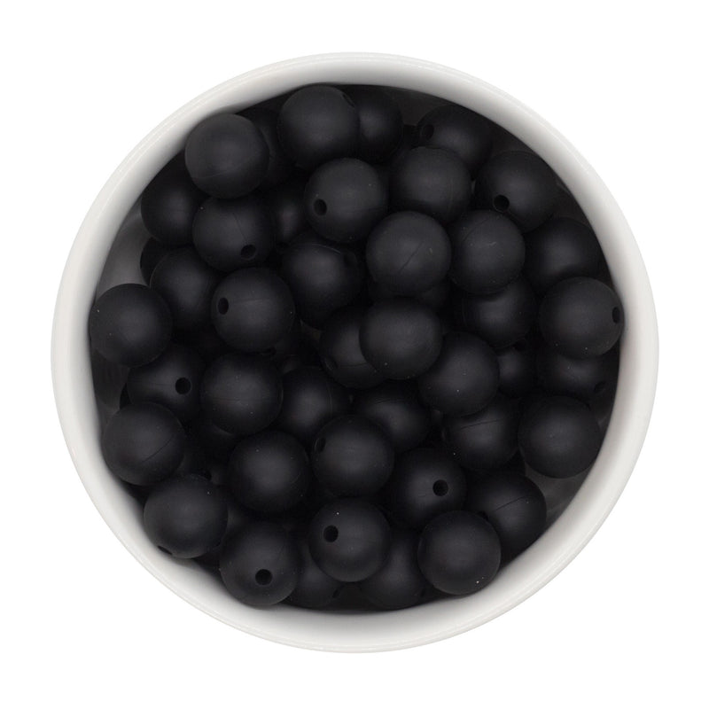 Black Silicone Beads 12mm