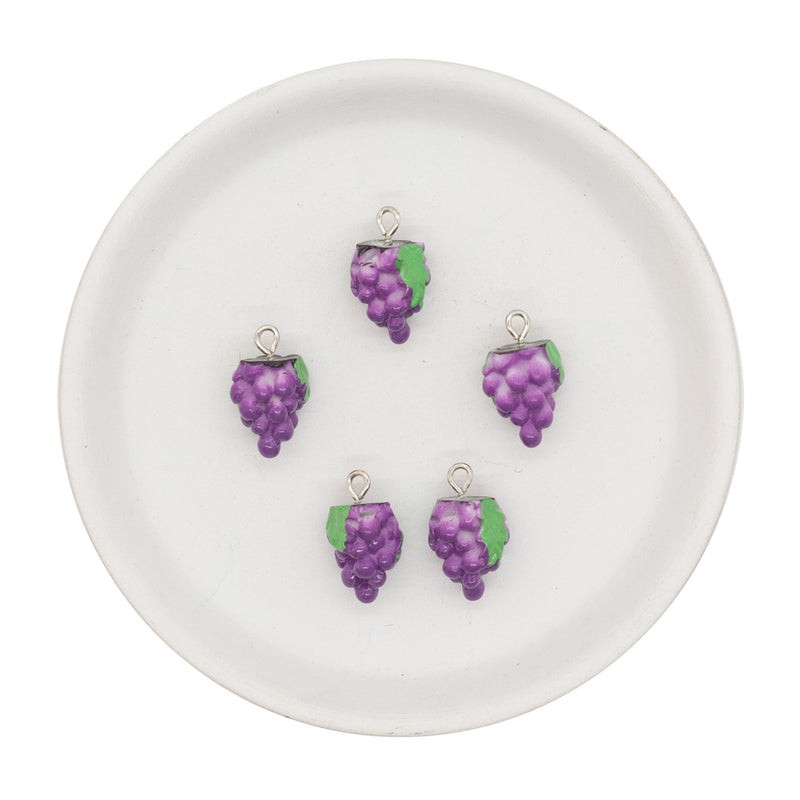 Grape Resin Charm 12x17mm (Package of 5)