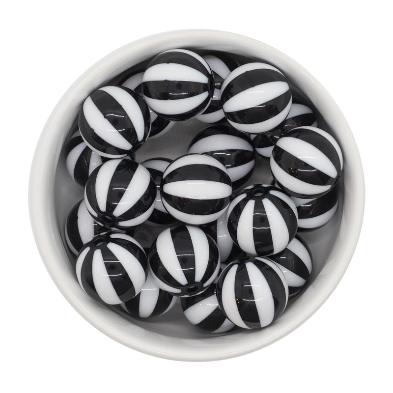 Black and White Beach Ball Beads 20mm (Package of 10)
