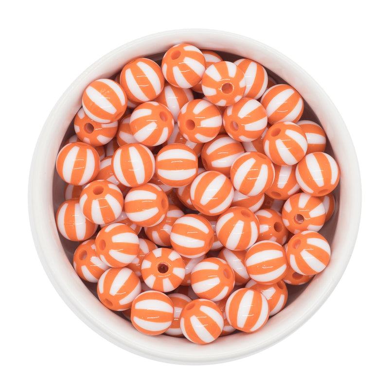 Orange Beach Ball Beads 12mm