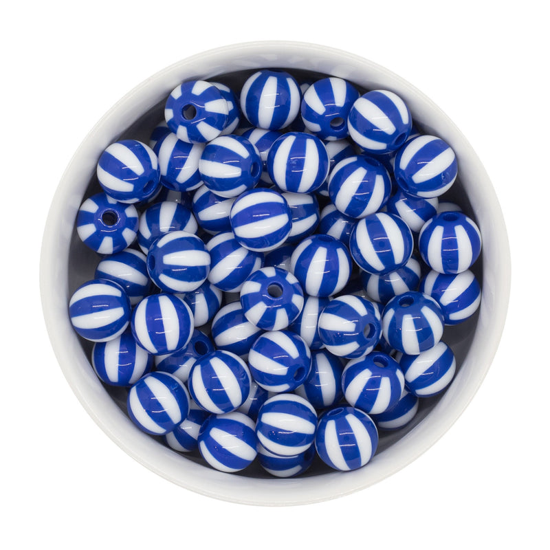 Royal Blue Beach Ball Beads 12mm
