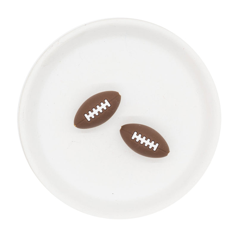 Football Silicone Focal Bead 15x28mm (Package of 2)