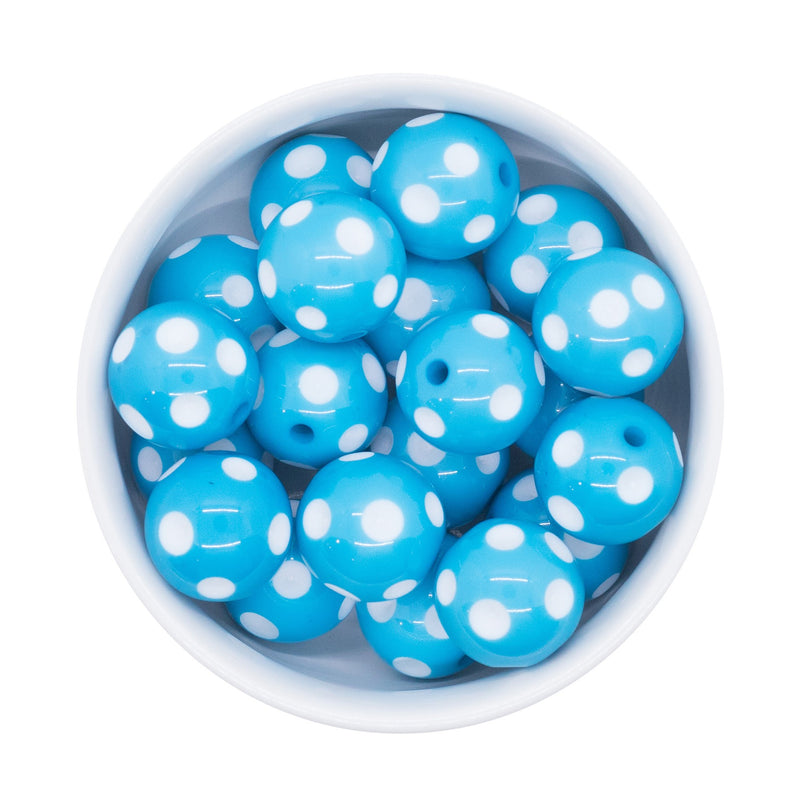 Olympic Blue Polka Dot Beads 20mm