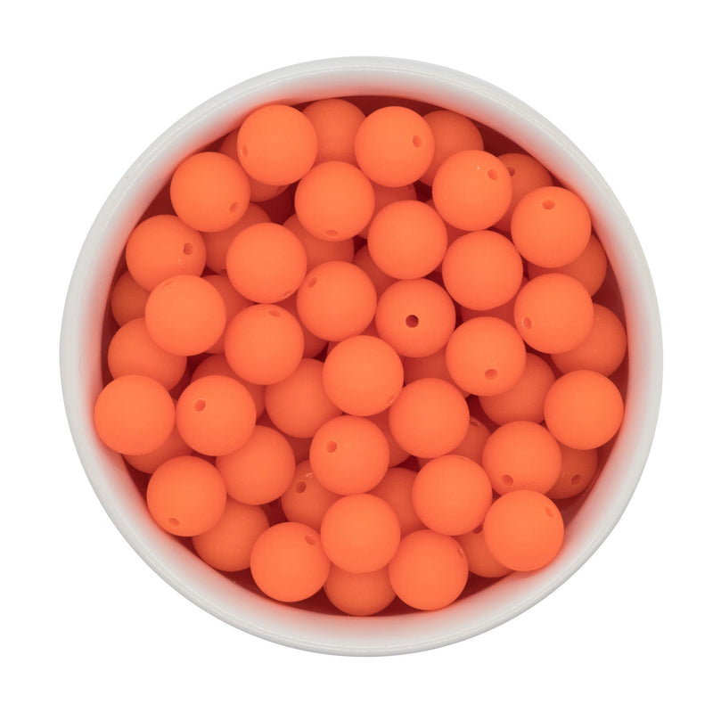 Neon Orange Chalk Matte Beads 12mm