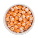 Tangerine and White Resin Confetti Beads 12mm (Package of 20)