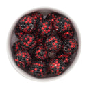 Red and Black Confetti Rhinestone Beads 20mm (Package of 10)