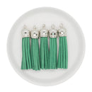 Kelly Green Tassel w/Silver Cap 50mm (Package of 5)