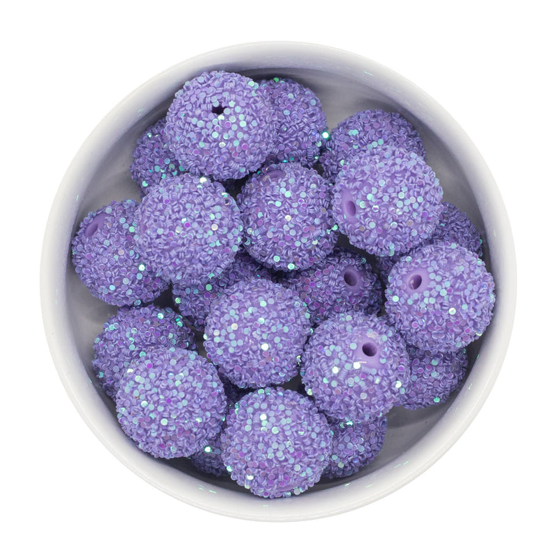 Lilac Chunky Glitter Beads 20mm (Package of 10)
