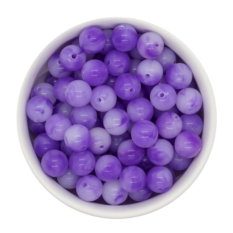 Lilac Jelly Marble Beads 12mm (Package of 20)