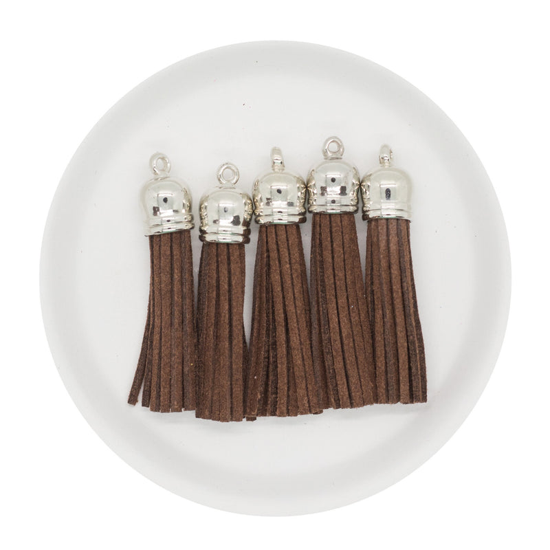 Brown Tassel w/Silver Cap 50mm