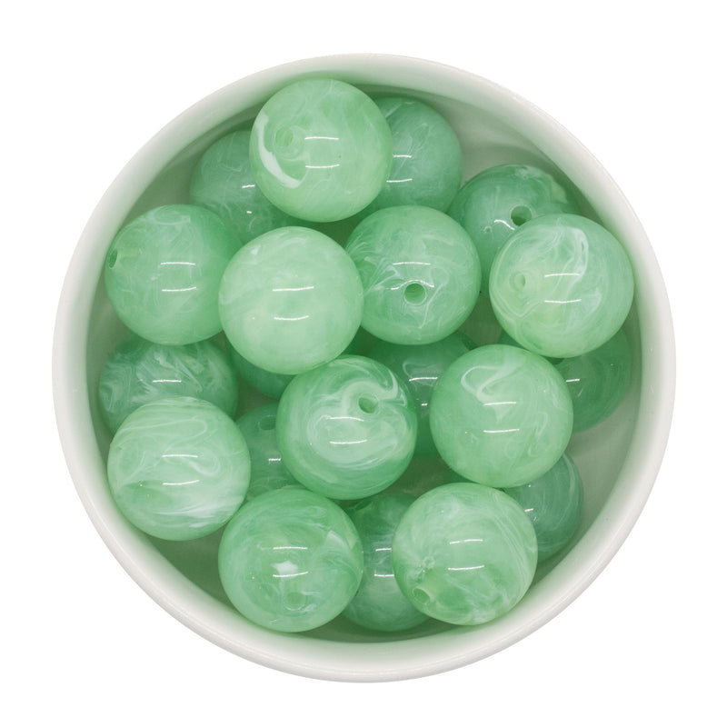 Mint Green Marble Beads 20mm