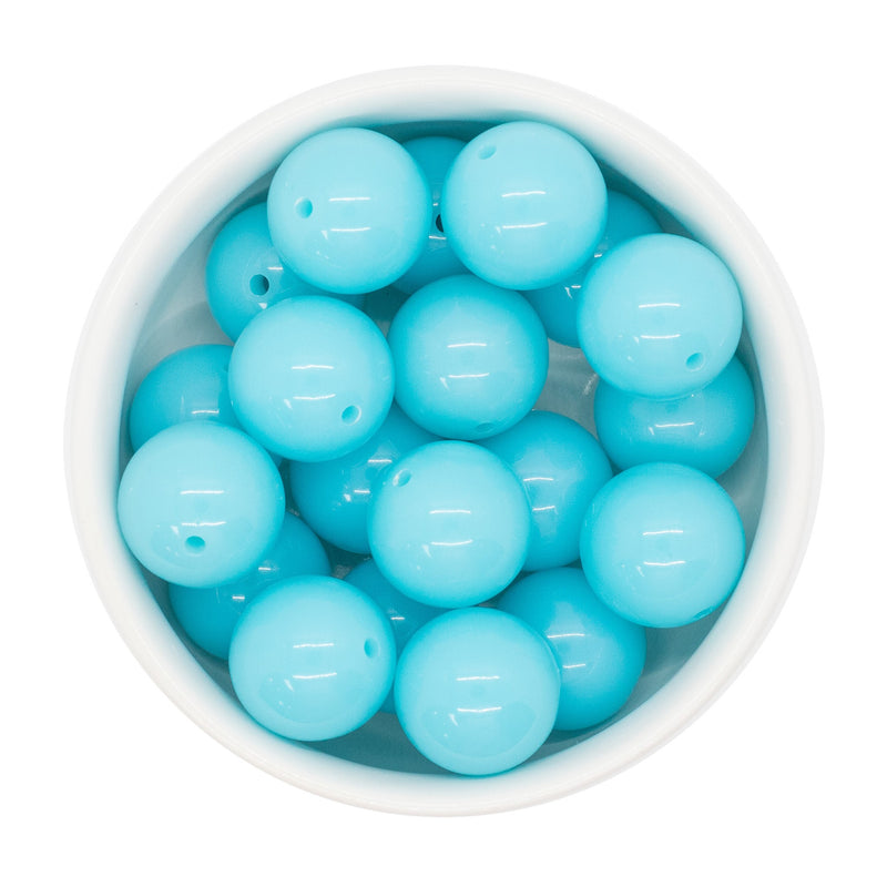 Neon Electric Blue Solid Beads 20mm