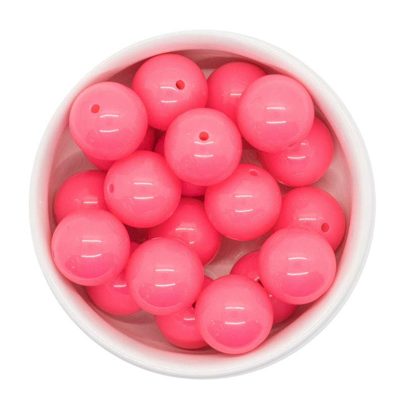 Neon Pink Solid Beads 20mm (Package of 10)