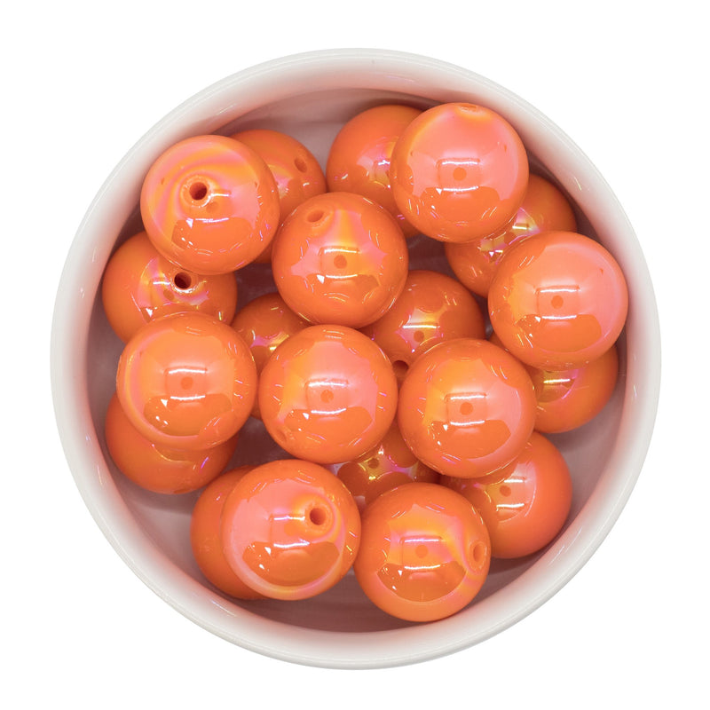 Orange Iridescent Beads 20mm (Package of 10)