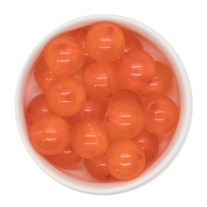 Orange Translucent Shimmer Beads 20mm