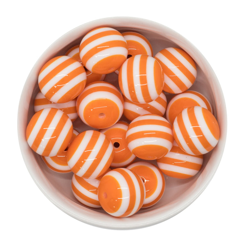 Orange and White Stripe 20mm (Package of 10)