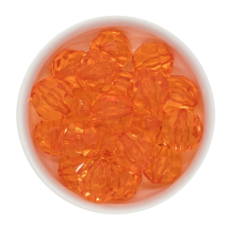 Orange Translucent Facet Beads 20mm