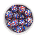 Red, Blue & Crystal Confetti Rhinestone Beads 20mm (Package of 10)