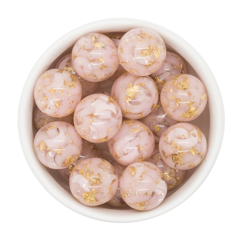 Powder Pink w/Gold Fleck Resin Confetti Beads 20mm (Package of 10)