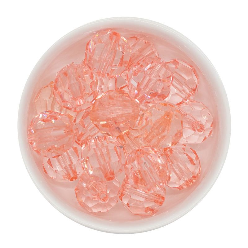 Peach Translucent Facet Beads 20mm (Package of 10)