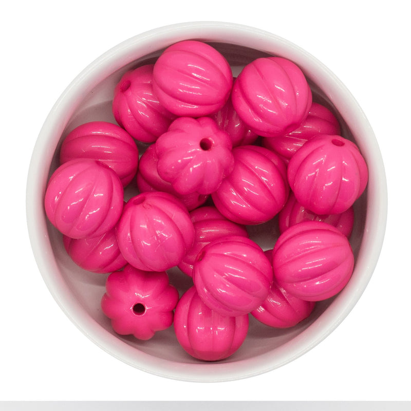 Hot Pink Pumpkin Beads 20mm