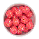 Neon Firey Pink Chunky Glitter Beads 20mm (Package of 10)