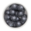 Black w/White Spiderweb Printed Beads 20mm (Package of 10)