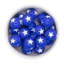Royal Blue & White Star Beads 20mm (Package of 10)