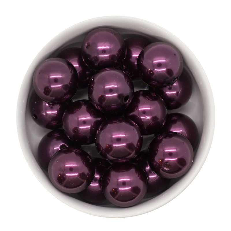 Eggplant Pearl Beads 20mm (Package of 10)