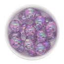 Purple Glitter in Clear Beads 20mm (Package of 10)