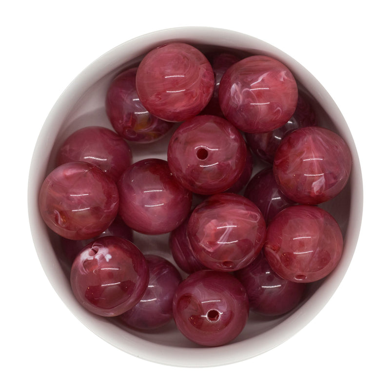 Hibiscus Red Marble Beads 20mm