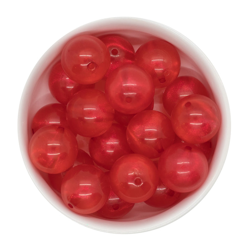 Red Translucent Shimmer Beads 20mm