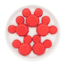 Red Mouse Head Beads 38x35mm (Package of 5)