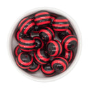 Red & Black Stripe Beads 20mm (Package of 10)