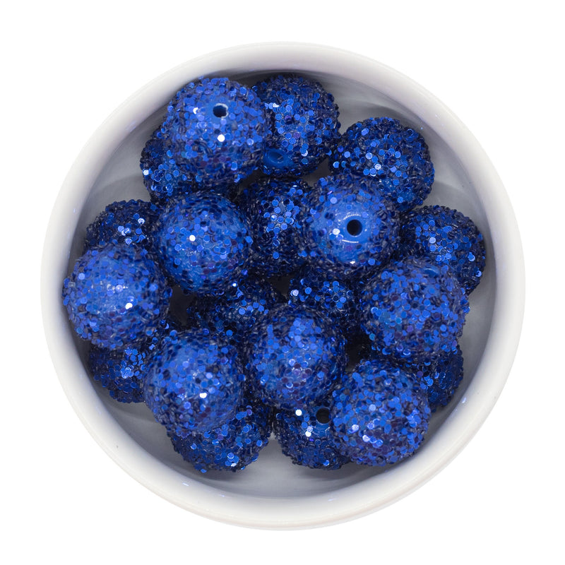 Royal Blue Chunky Glitter Beads 20mm (Package of 10)