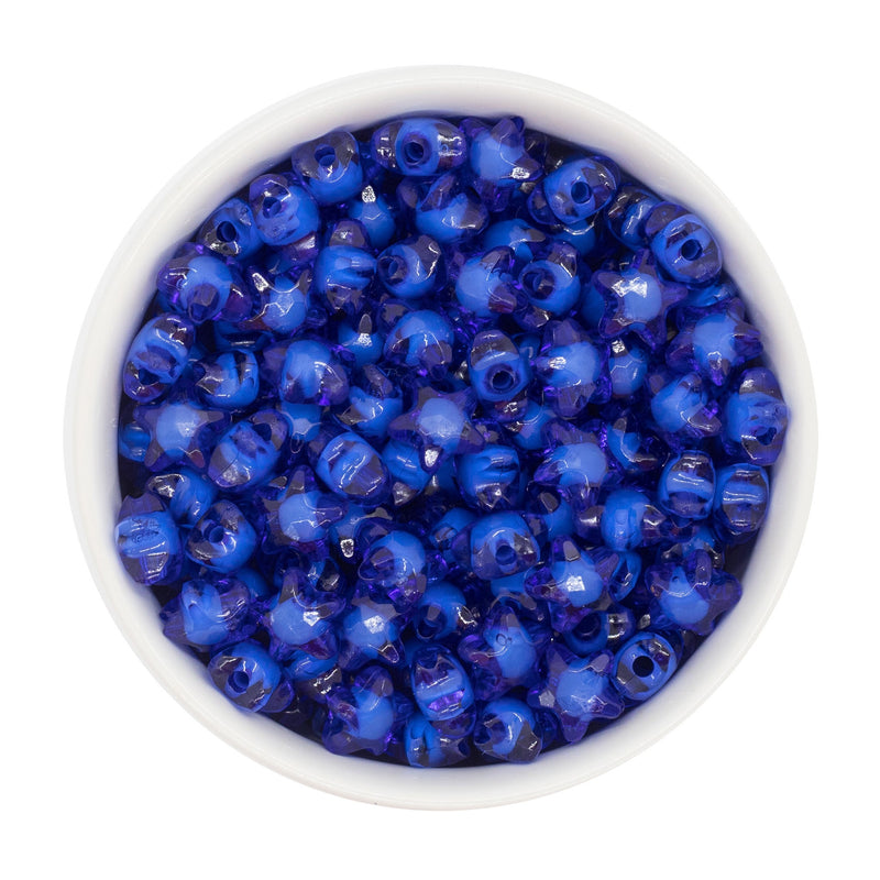 Royal Blue Translucent Star Beads 12mm