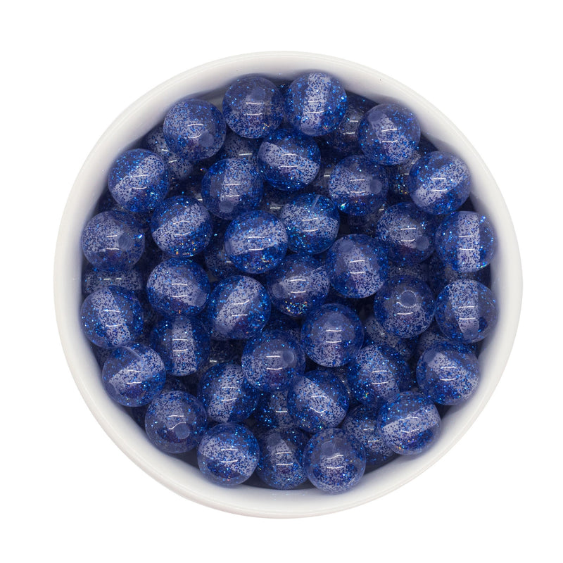 Royal Blue Glitter Beads 12mm (Package of 20)