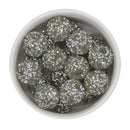 Silver Chunky Glitter Beads 20mm (Package of 10)