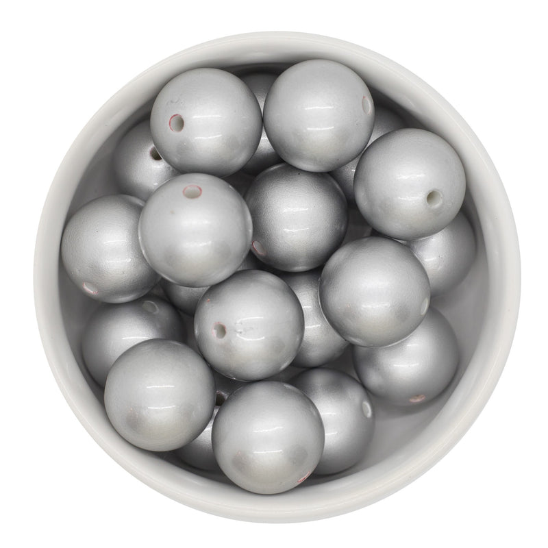 Matte Silver Beads 20mm (Package of 10)