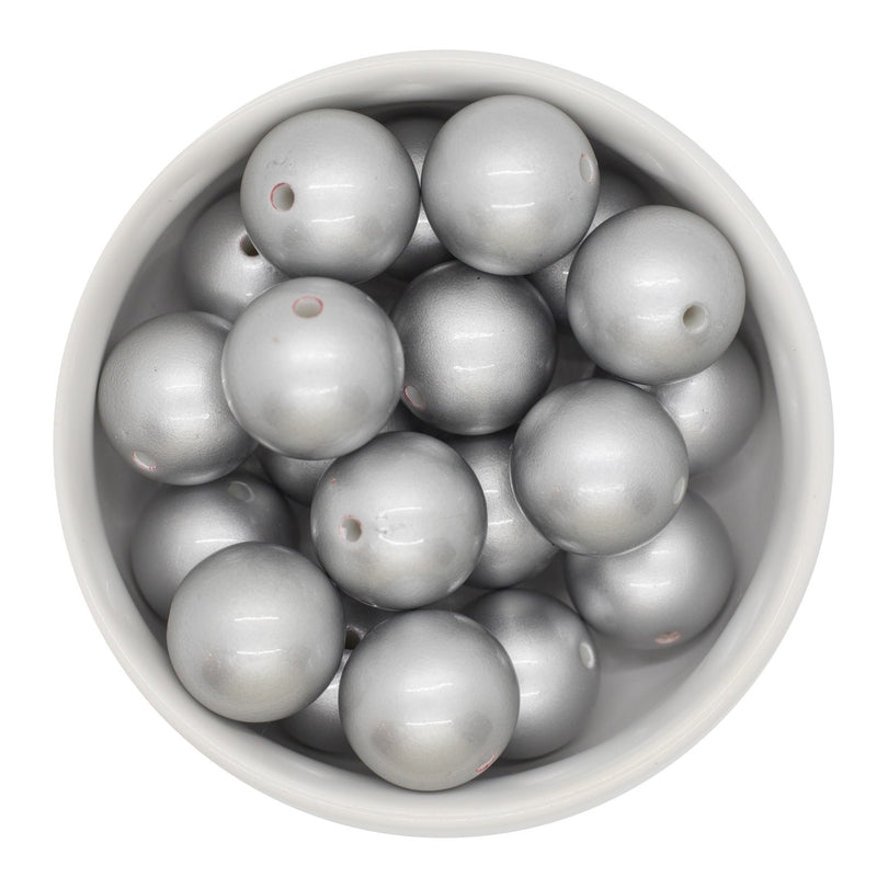 Matte Silver Beads 20mm