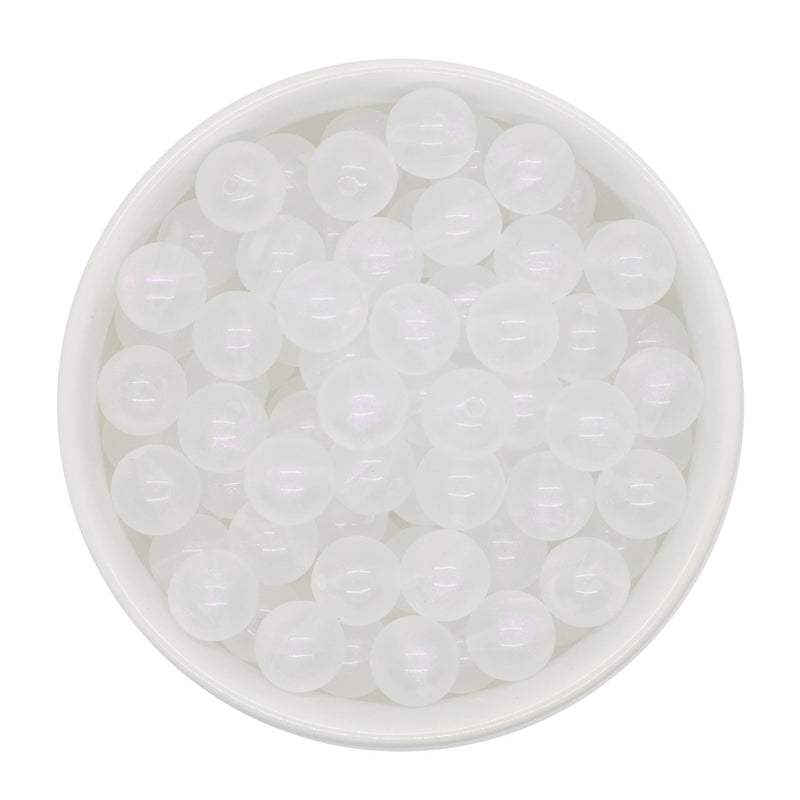 White Translucent Shimmer Beads 12mm