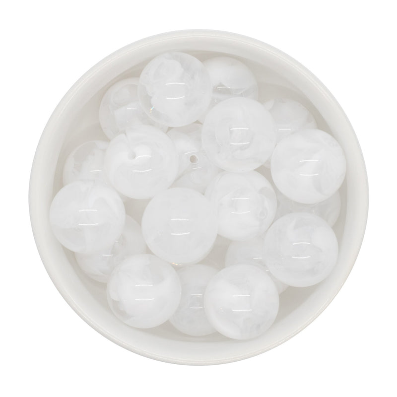White Marble Beads 20mm (Package of 10)
