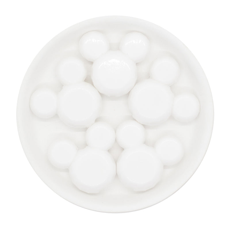 White Mouse Head Beads 38x35mm