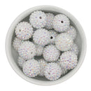 White Rhinestone Beads 20mm (Package of 10)
