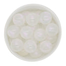 White Translucent Shimmer Beads 20mm (Package of 10)