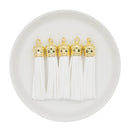 White Tassel w/Gold Cap 50mm (Package of 5)