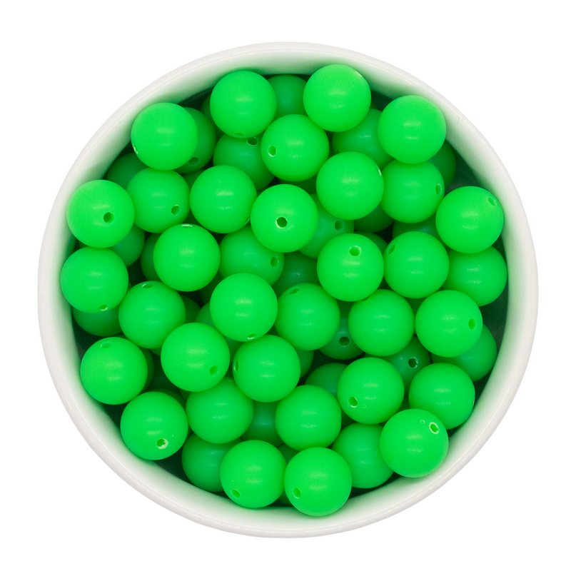 Neon Green Chalk Matte Beads 12mm (Package of 20)