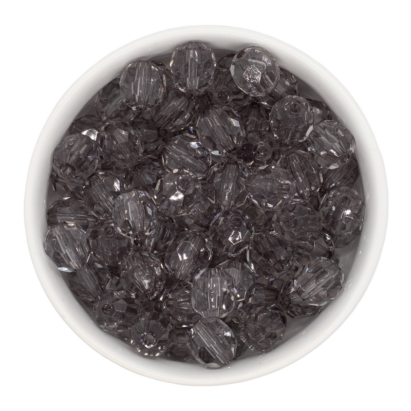 Grey Translucent Facet Beads 12mm (Package of 20)