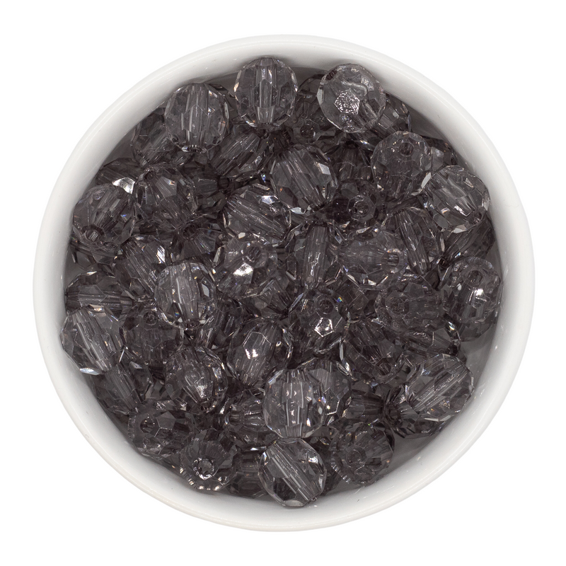 Grey Translucent Facet Beads 12mm