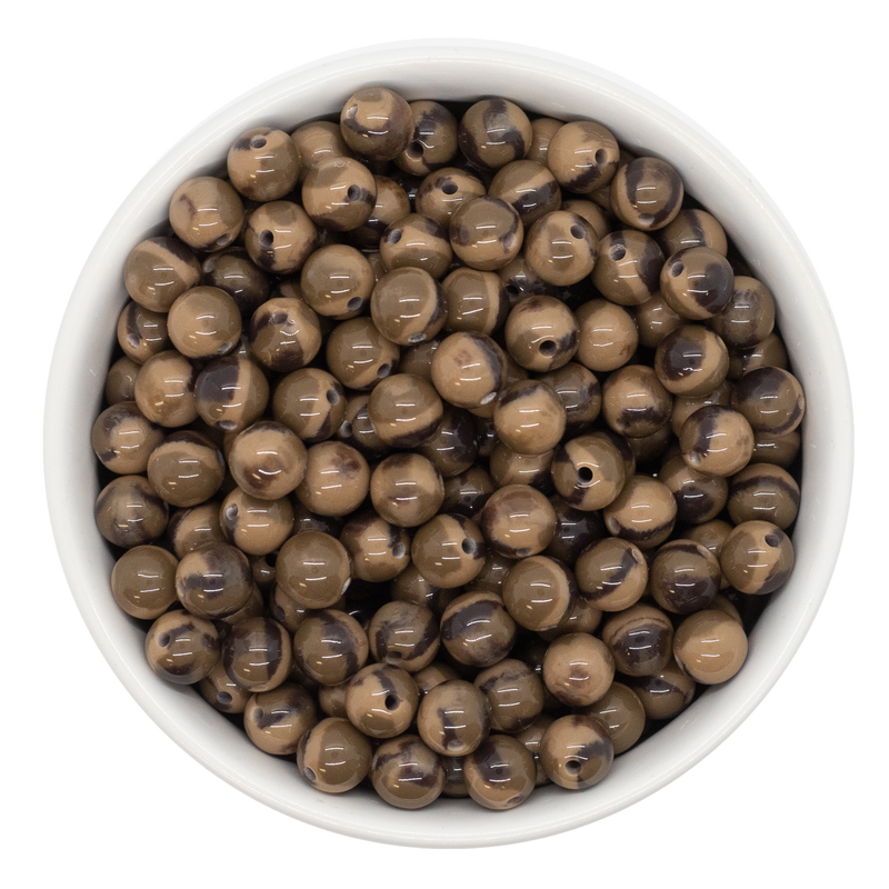 Brown Camouflage Beads 8mm